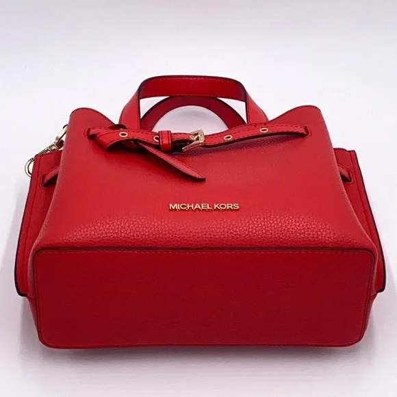 MICHAEL KORS EMILIA SMALL SATCHEL DARK SANGRIA - Picture 12 of 15